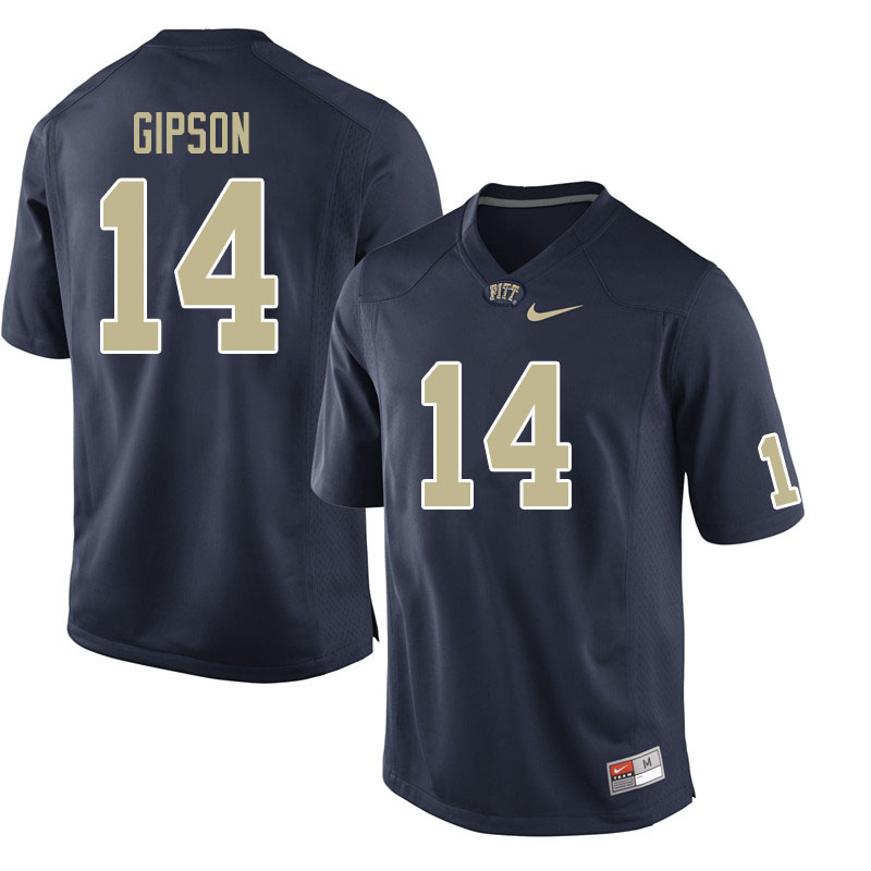 Men #14 Will Gipson Pitt Panthers College Football Jerseys Sale-Navy